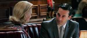 scene with John Hamm and January Jones